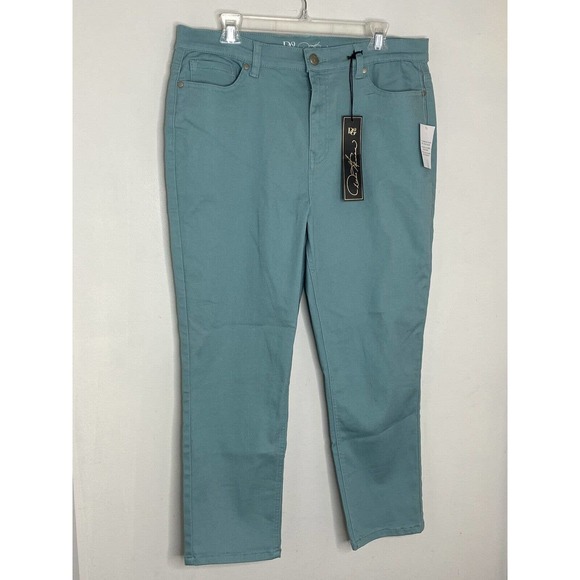 NWT - DG2, Diane Gilman Qvc Robin Egg Blue Skinny Stretch Jeans Sz 16 Tall - Picture 2 of 4